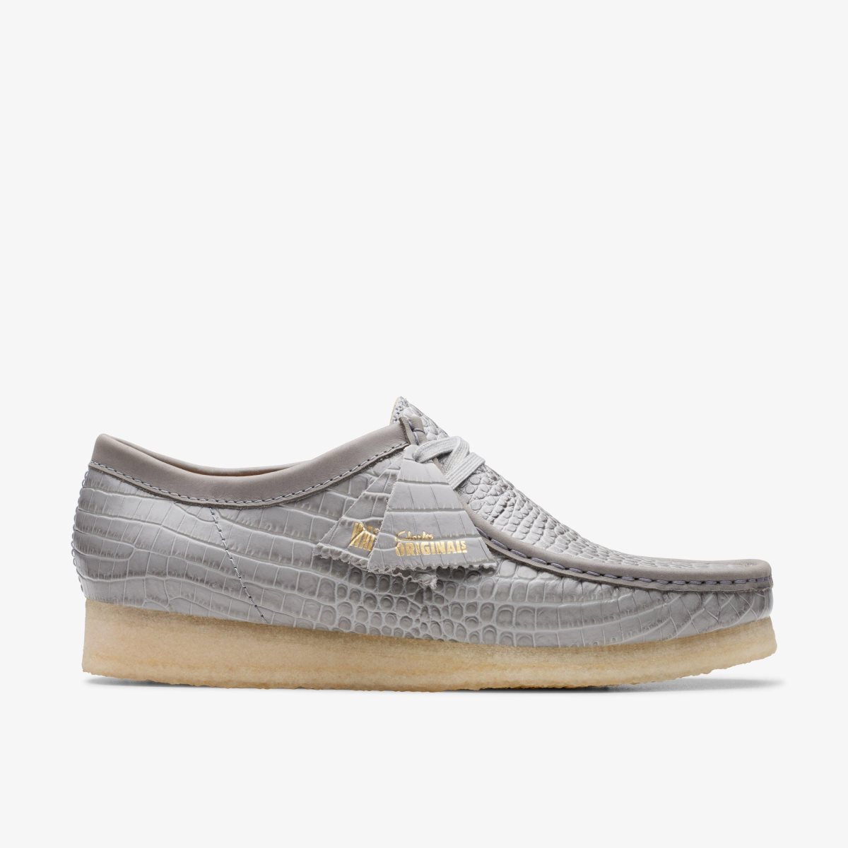 Clarks Wallabee Grey Crocodile Print Grey | HA2453769