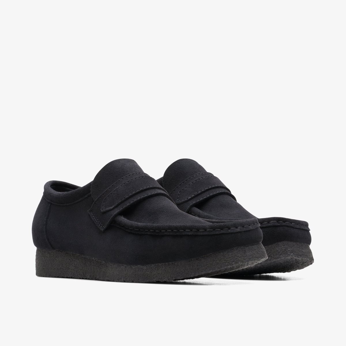 Clarks Wallabee Loafer Black Suede Black | NP4056378