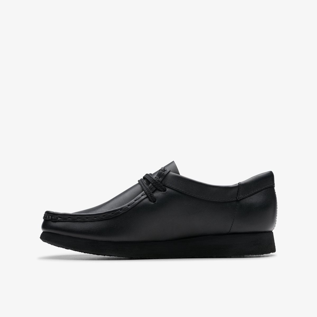 Clarks Wallabee Older Black Leather Black | MO7839214