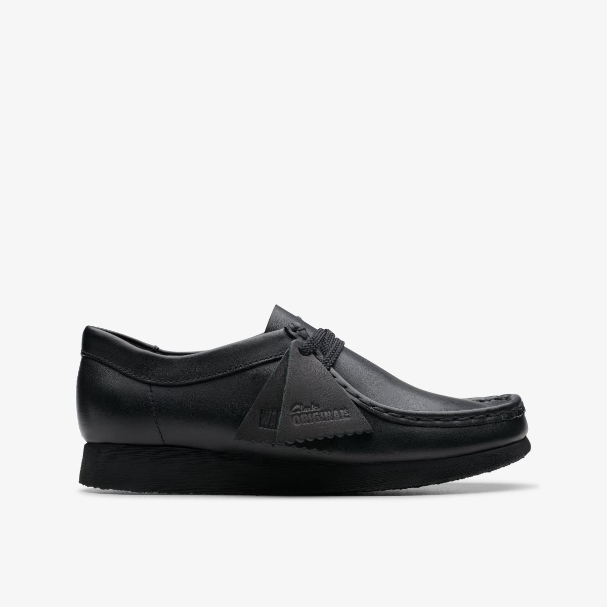 Clarks Wallabee Older Black Leather Black | MO7839214